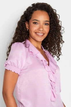 M&Co Pink Frill Front Satin Blouse -M&Co Sales Store 1c1c5914 3238 46 550180 D scaled