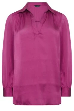 M&Co Purple Satin V-Neck Blouse -M&Co Sales Store 1c51f812 3db6 49 550288 X scaled