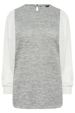 M&Co Grey Contrast Long Sleeve Top -M&Co Sales Store 1c7f1174 109f 48 550156 X scaled