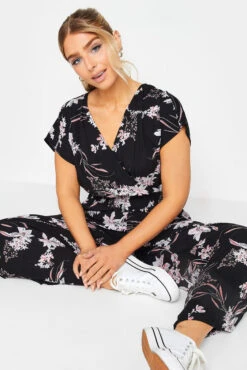 M&Co Black Floral Wrap Jumpsuit -M&Co Sales Store 1ca6aa46 ab74 48 500306 D scaled