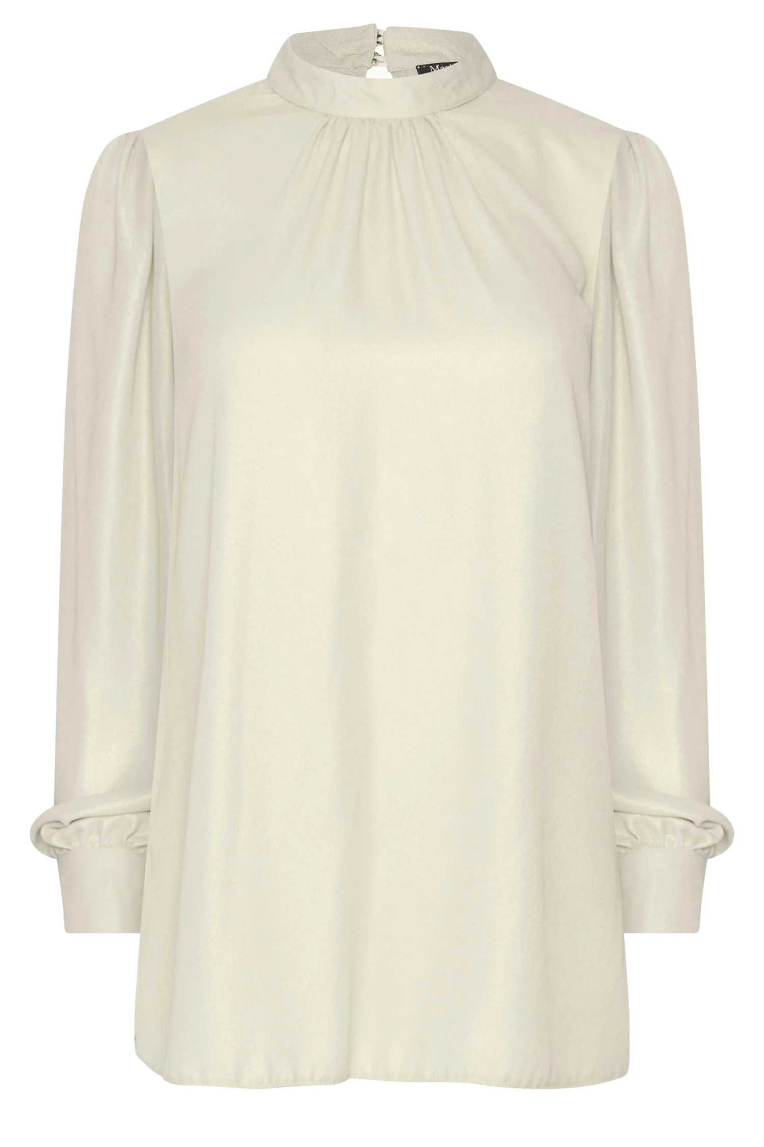 M&Co Cream Keyhole Back High Neck Blouse 6 M&Co Cream Keyhole Back High Neck Blouse - Image 6