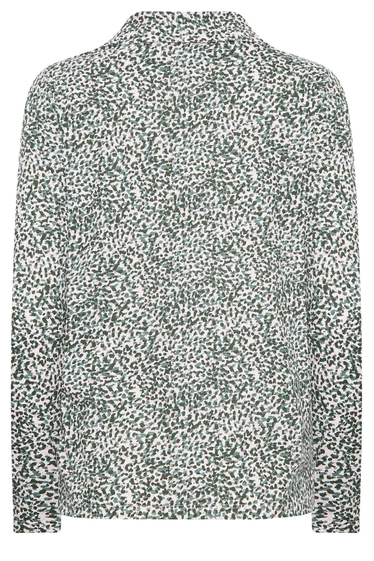 M&Co Green Spot Print Collared Long Sleeve Cotton Top 7 M&Co Green Spot Print Collared Long Sleeve Cotton Top - Image 7