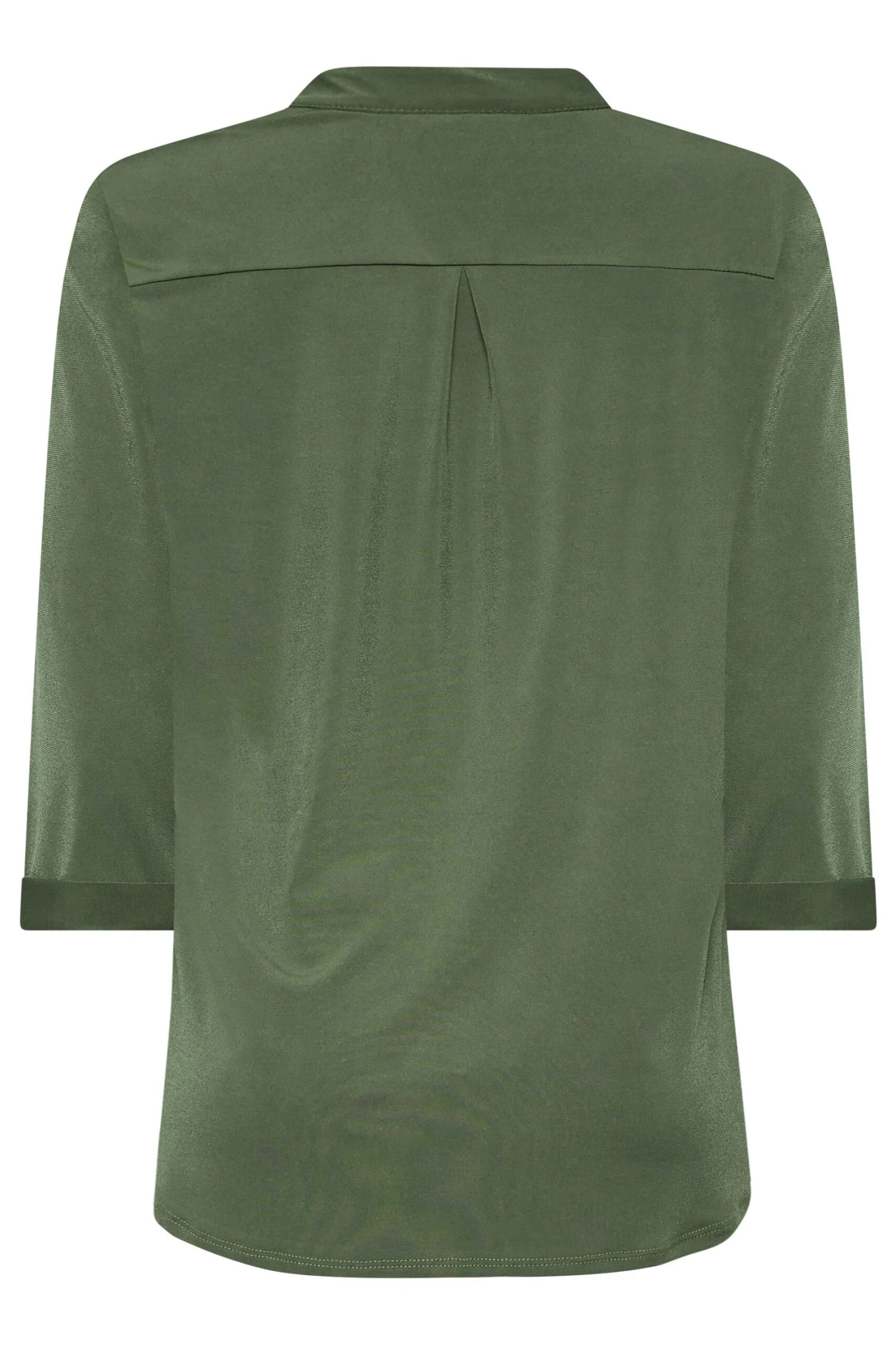 M&Co Khaki Green Half Placket Shirt 7 M&Co Khaki Green Half Placket Shirt - Image 7