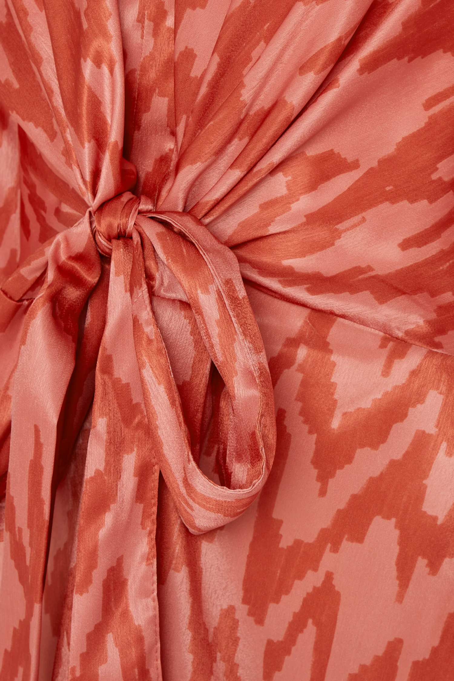 M&Co Orange Zig Zag Print Tie Front Midi Dress 5 M&Co Orange Zig Zag Print Tie Front Midi Dress - Image 5