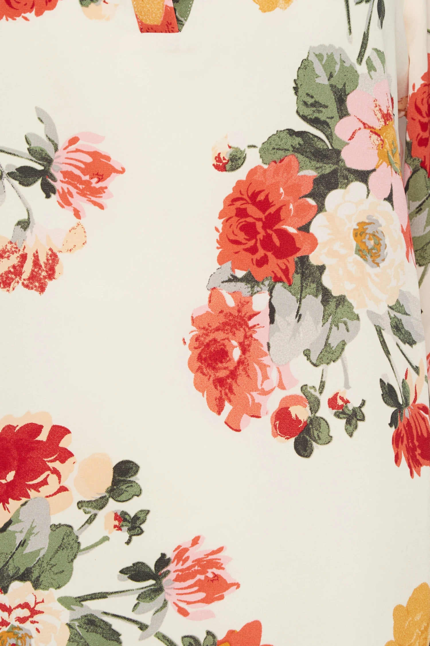 M&Co White Cream Floral Print Satin Blouse 5 M&Co White Cream Floral Print Satin Blouse - Image 5