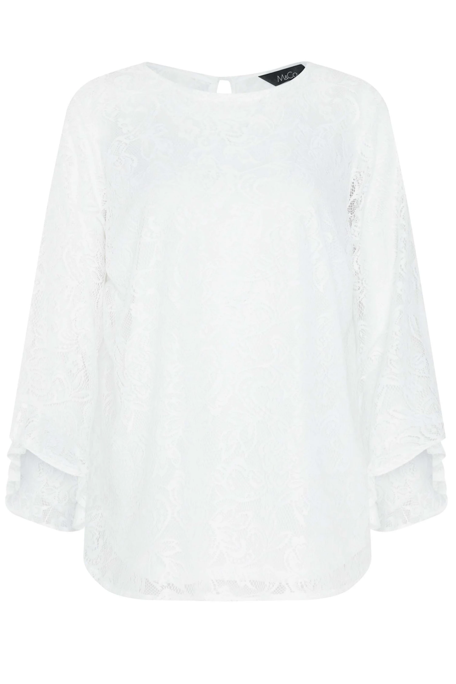 M&Co White Lace Frill Sleeve Top 6 M&Co White Lace Frill Sleeve Top - Image 6