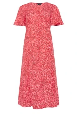 M&Co Red Ditsy Spot Print Midi Button Through Tea Dress -M&Co Sales Store 224cd60b a4bf 47 550680 X scaled