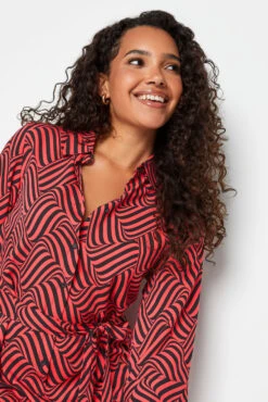 M&Co Red Geometric Print Shirt Dress -M&Co Sales Store 229069ae 56e4 41 550013 D scaled