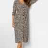M&Co Beige Brown Leopard Print Button Through Midaxi Dress