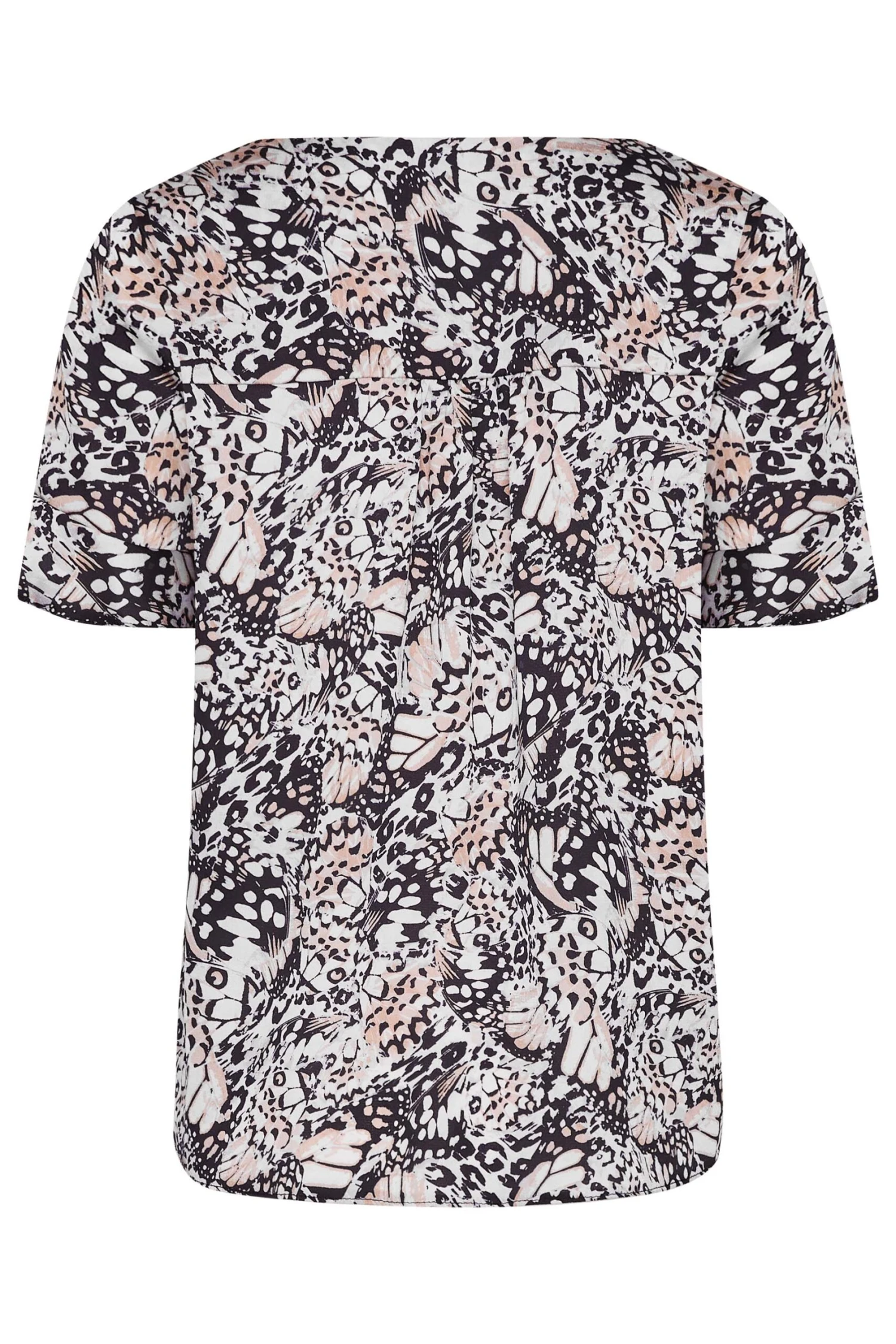 M&Co Natural Brown Butterfly Frill Sleeve Blouse 7 M&Co Natural Brown Butterfly Frill Sleeve Blouse - Image 7