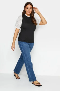 M&Co Black Polka Dot Sleeve Blouse 9 M&Co Black Polka Dot Sleeve Blouse -M&Co Sales Store 240d8089 7055 46 550264 C scaled