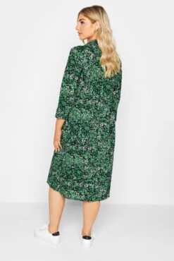 M&Co Green Floral Half Placket Midi Smock Dress -M&Co Sales Store 248f1286 7a9e 43 550418 C scaled