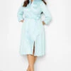 M&Co Blue Tie Waist Cotton Shirt Dress