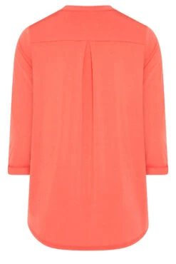 M&Co Coral Orange Half Placket Shirt -M&Co Sales Store 24eba5cc 4db4 4b 550155 Y scaled