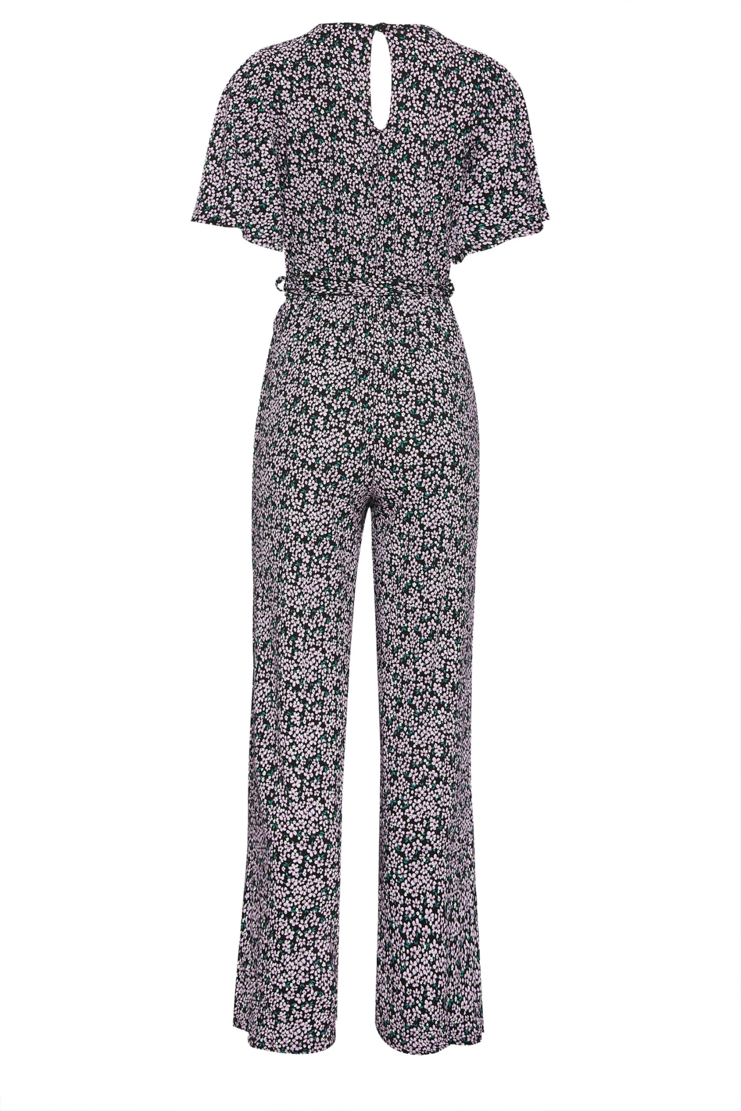 M&Co Black Ditsy Print Wrap Wide Leg Jumpsuit 7 M&Co Black Ditsy Print Wrap Wide Leg Jumpsuit - Image 7