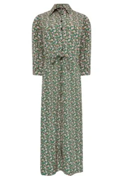 M&Co Green Floral Print Midi Shirt Dress -M&Co Sales Store 253f77b8 dbcc 44 550423 X scaled