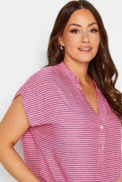 M&Co Pink Stripe Grown On Sleeve Top -M&Co Sales Store 26400ca8 d257 46 550327 D scaled