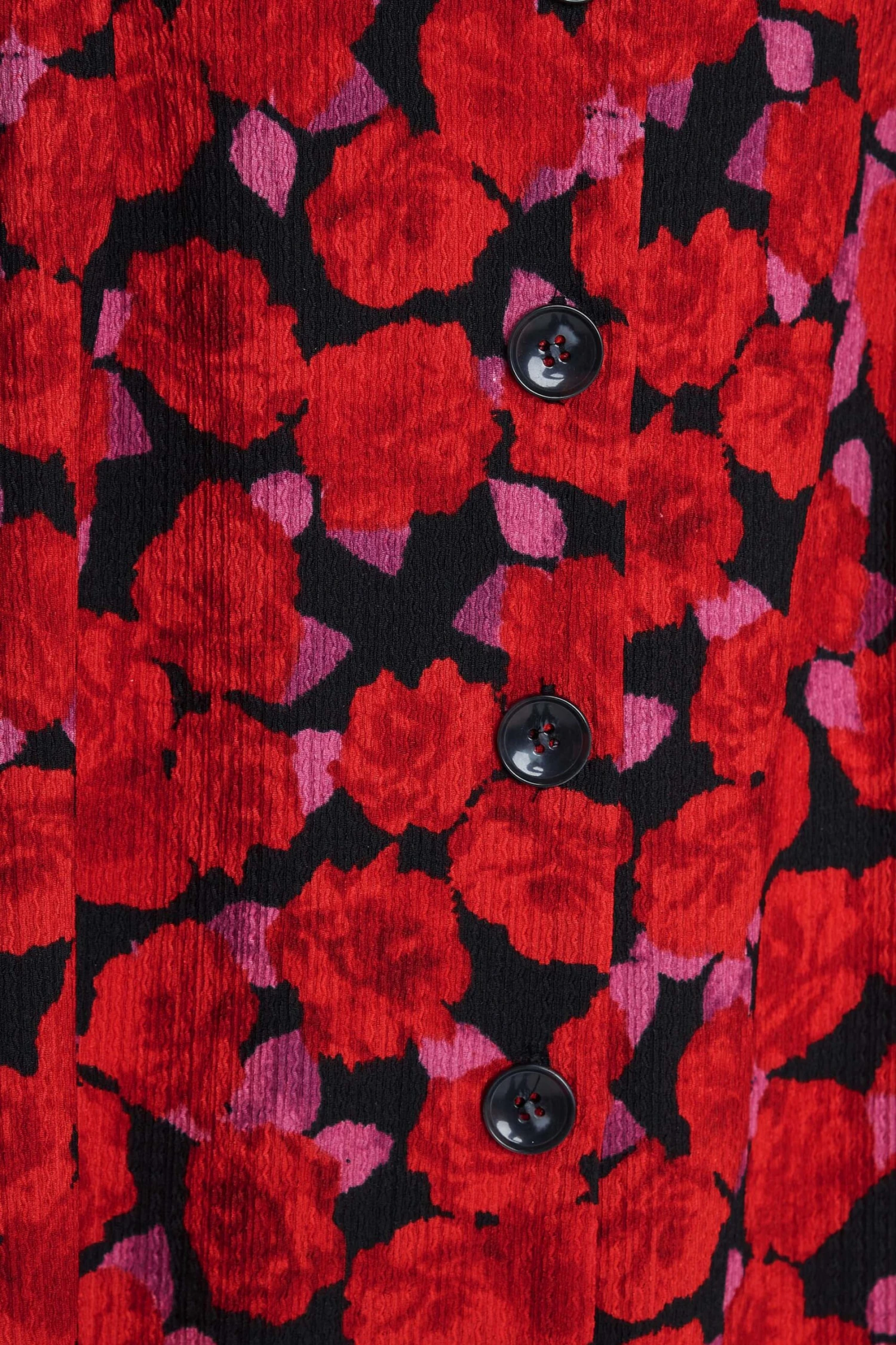 M&Co Red Floral Print Button Through Dress 5 M&Co Red Floral Print Button Through Dress - Image 5