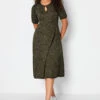 M&Co Khaki Green Animal Markings Keyhole Maxi Dress