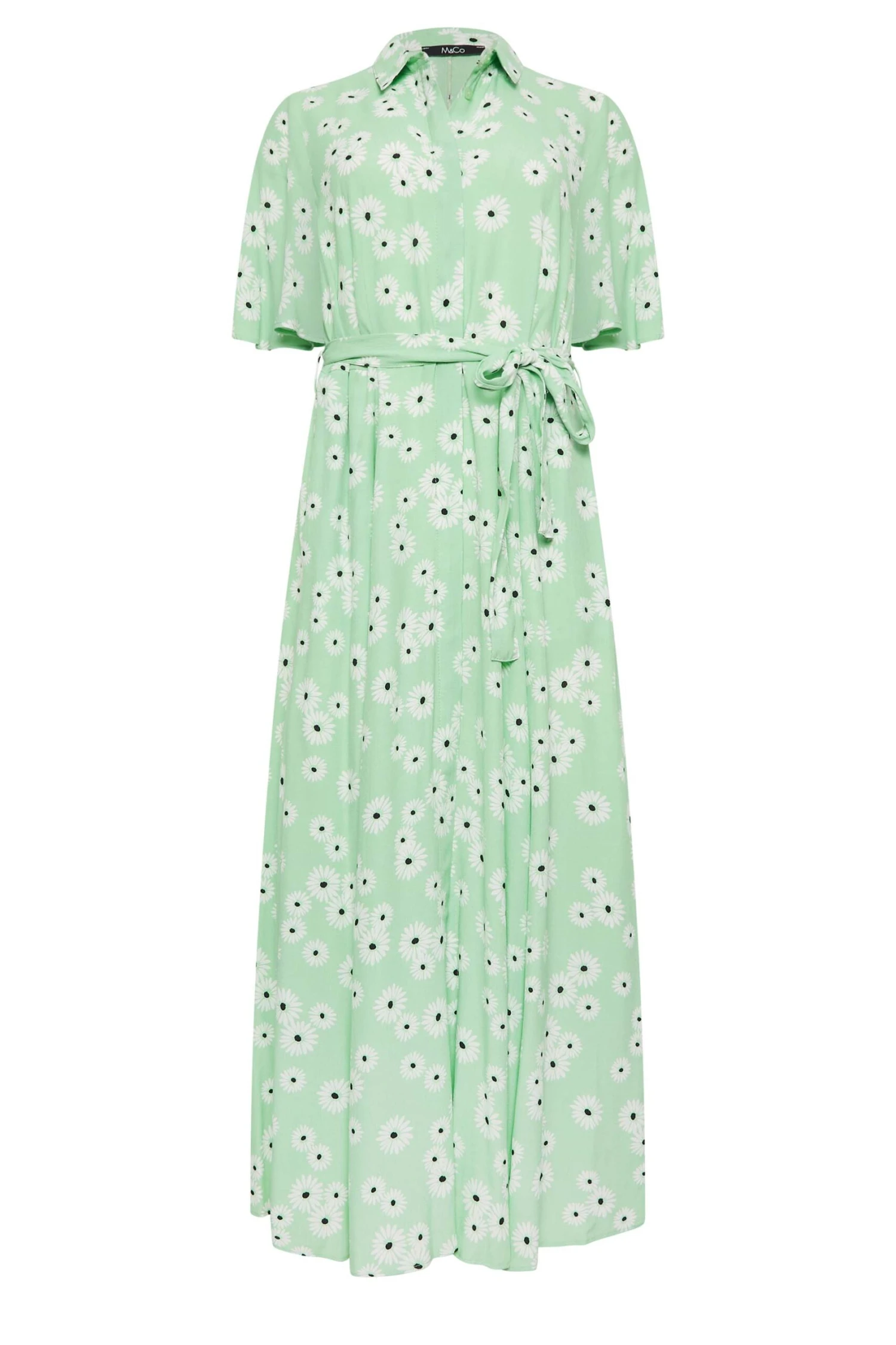 M&Co Mint Green Daisy Print Maxi Shirt Dress 6 M&Co Mint Green Daisy Print Maxi Shirt Dress - Image 6