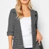 M&Co Black & White Textured Blazer