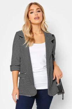 M&Co Black & White Textured Blazer