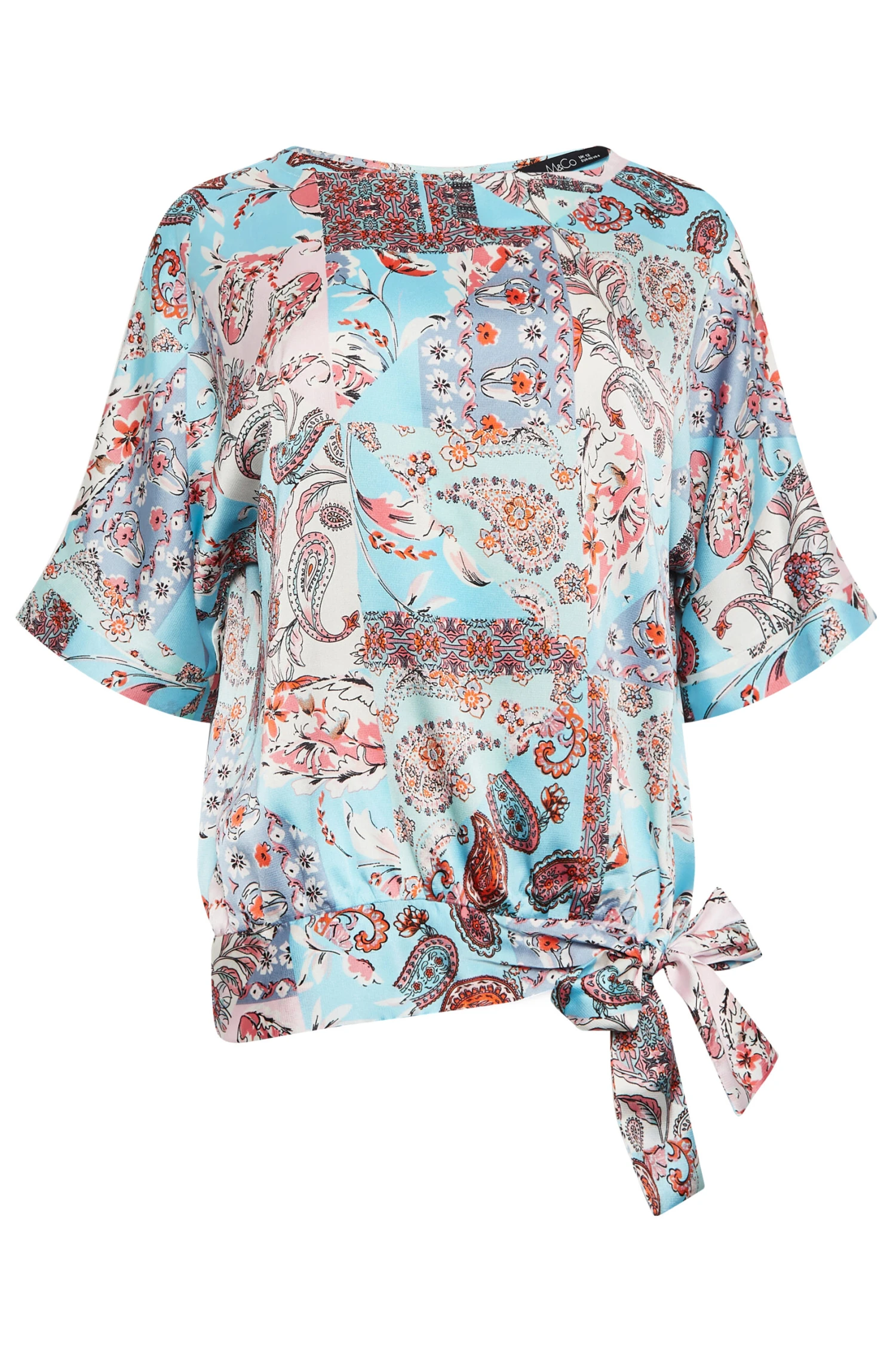 M&Co Blue Paisley Print Short Sleeve Blouse 6 M&Co Blue Paisley Print Short Sleeve Blouse - Image 6