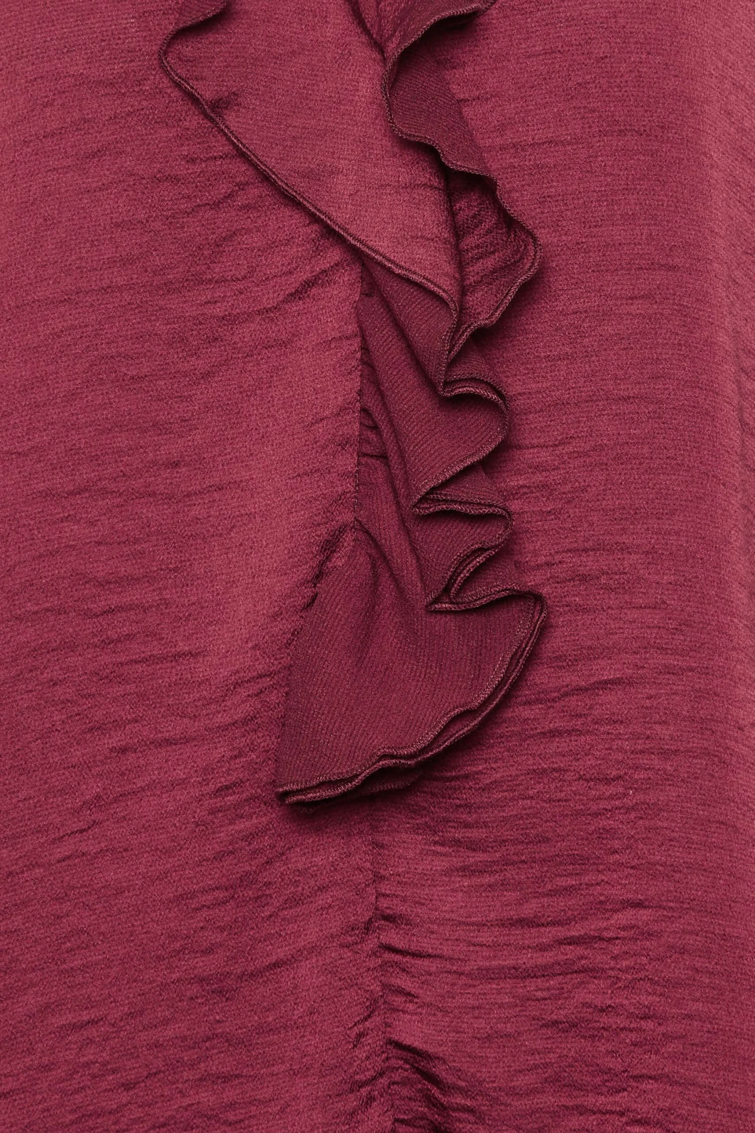 M&Co Burgundy Red Frill Satin Blouse 5 M&Co Burgundy Red Frill Satin Blouse - Image 5