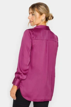 M&Co Purple Satin V-Neck Blouse -M&Co Sales Store 2ace111c c85c 45 550288 C scaled