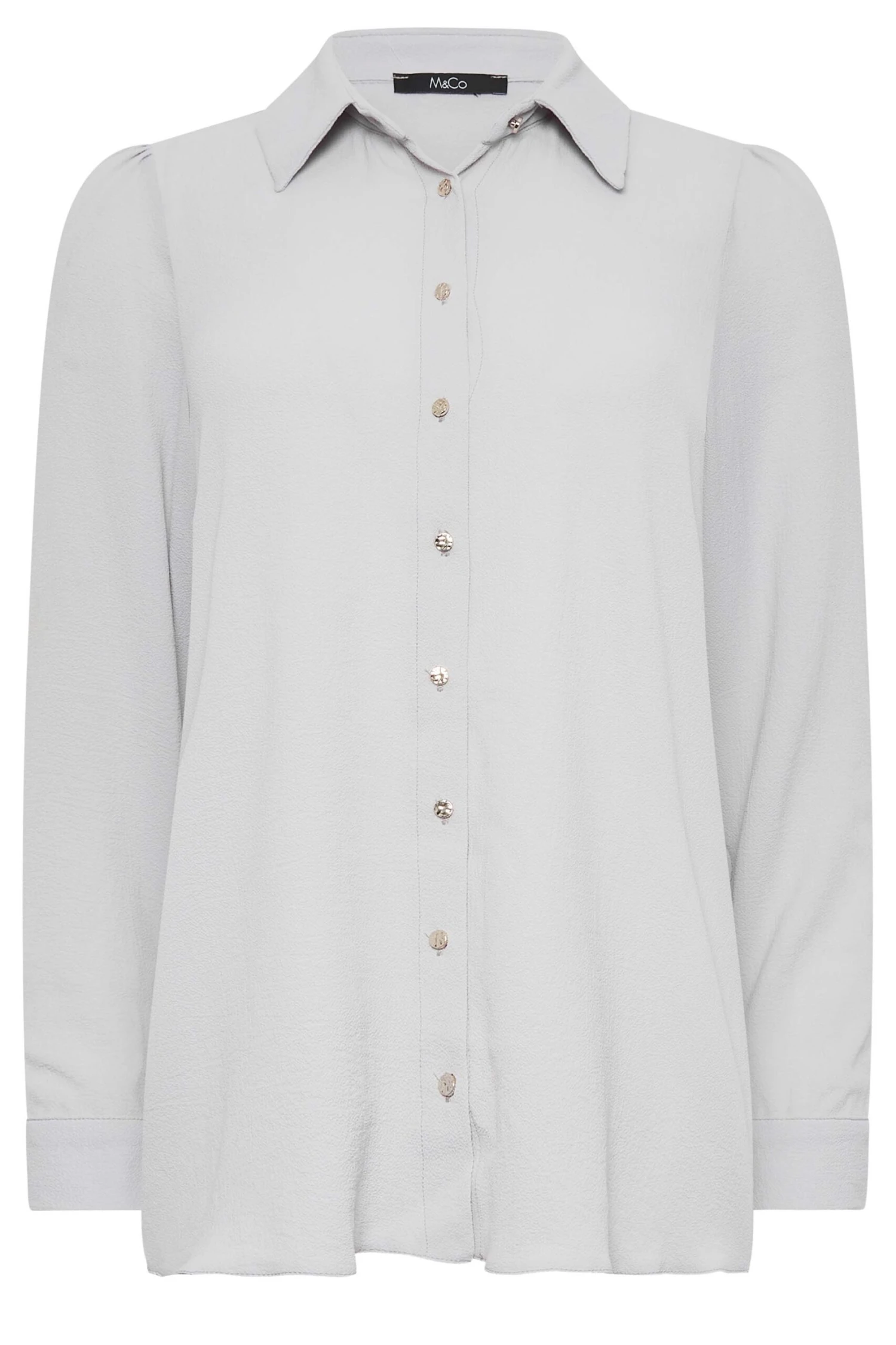 M&Co Grey Button Through Tunic Shirt 6 M&Co Grey Button Through Tunic Shirt - Image 6