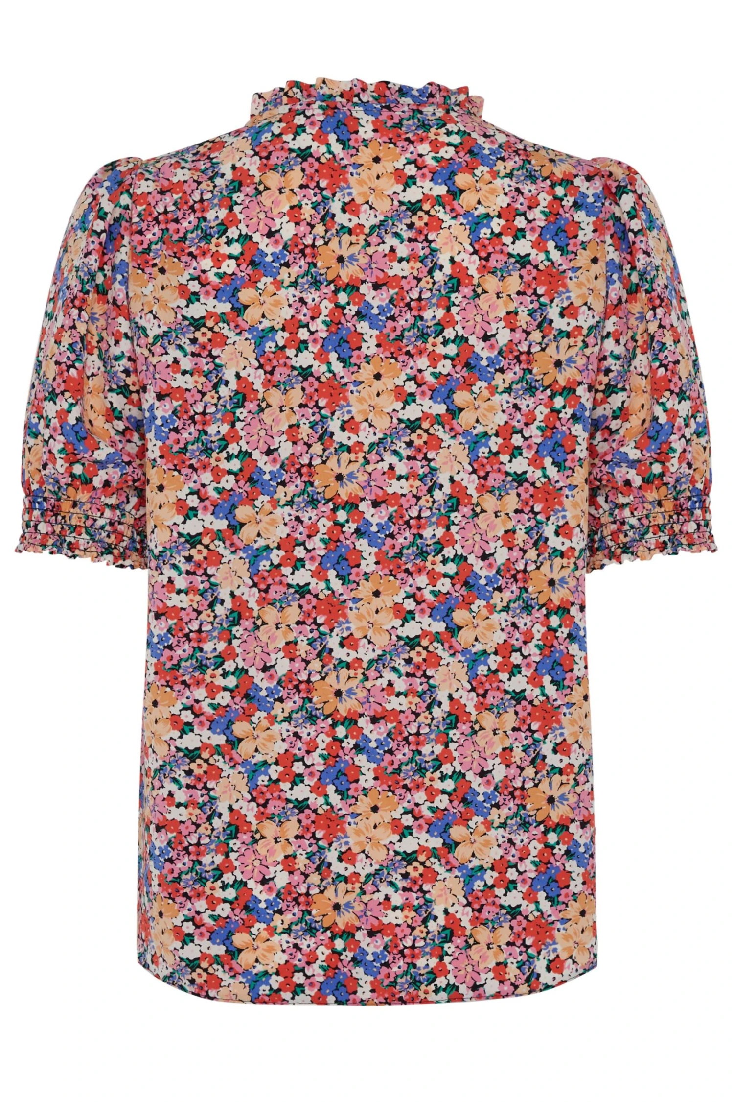 M&Co Pink Floral Frill High Neck Blouse 7 M&Co Pink Floral Frill High Neck Blouse - Image 7