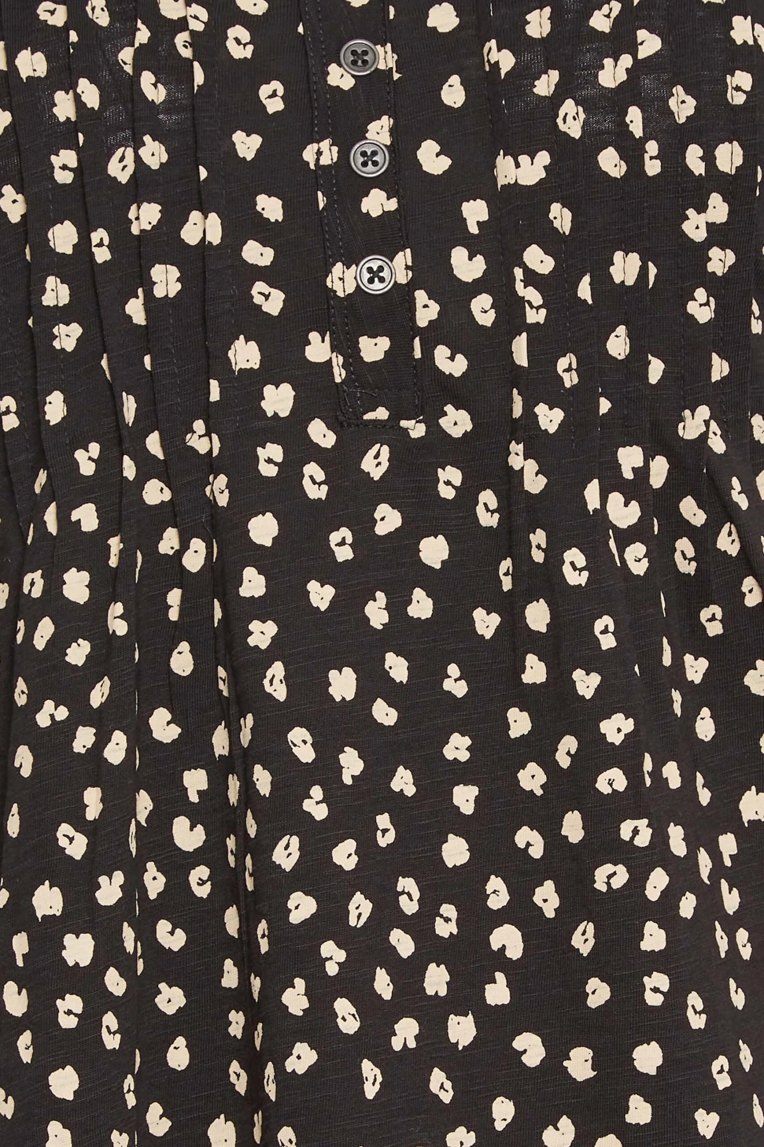 M&Co Black Spot Print Cotton Henley Top 3 M&Co Black Spot Print Cotton Henley Top - Image 3