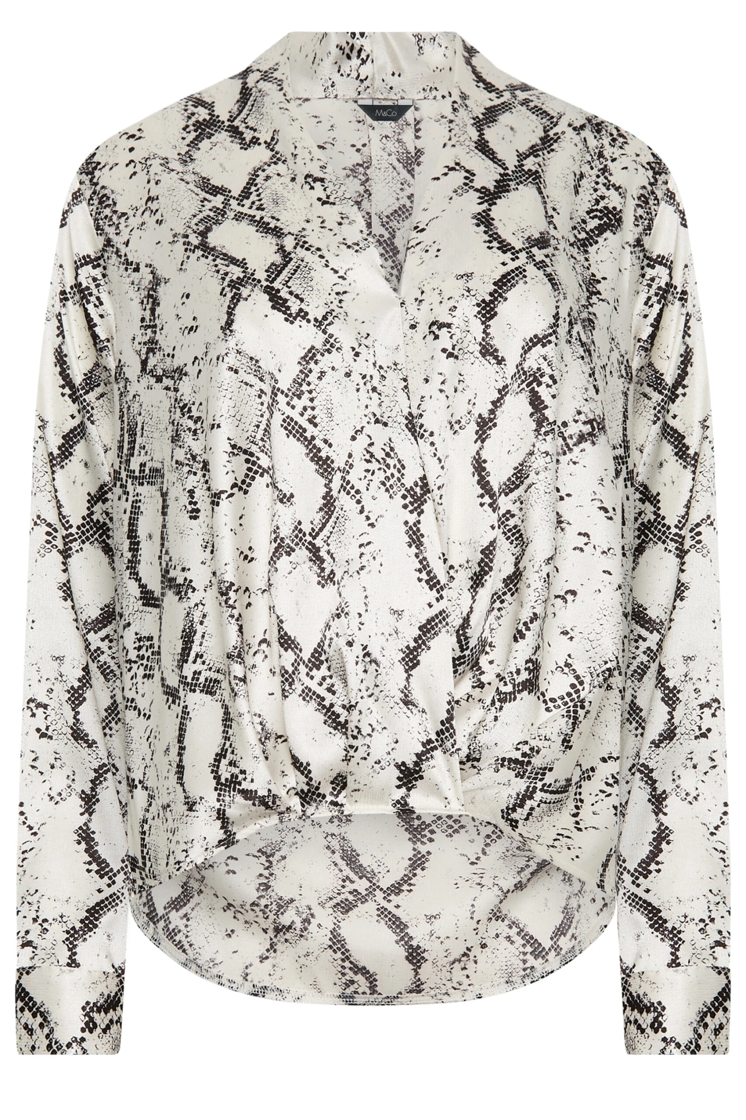 M&Co Ivory White Snake Print Wrap Front Blouse 6 M&Co Ivory White Snake Print Wrap Front Blouse - Image 6