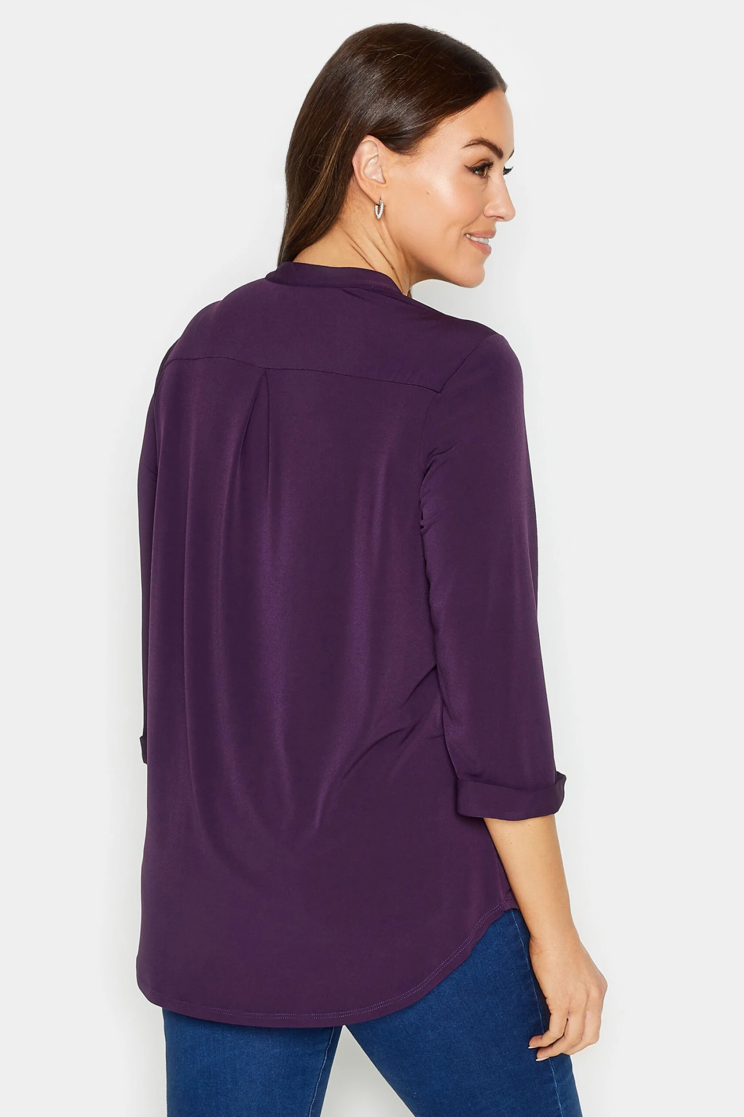 M&Co Purple Half Placket Shirt 3 M&Co Purple Half Placket Shirt - Image 3