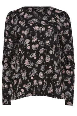 M&Co Black Paisley Print Notch Neck Cotton T-Shirt 12 M&Co Black Paisley Print Notch Neck Cotton T-Shirt -M&Co Sales Store 2fc95a63 c731 4b 500213 X scaled