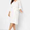 M&Co White Tie Waist Tunic Dress