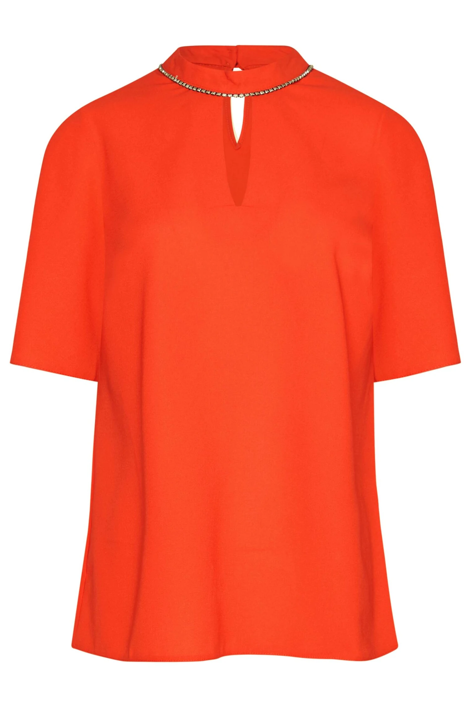 M&Co Red Keyhole Sequin Blouse 6 M&Co Red Keyhole Sequin Blouse - Image 6