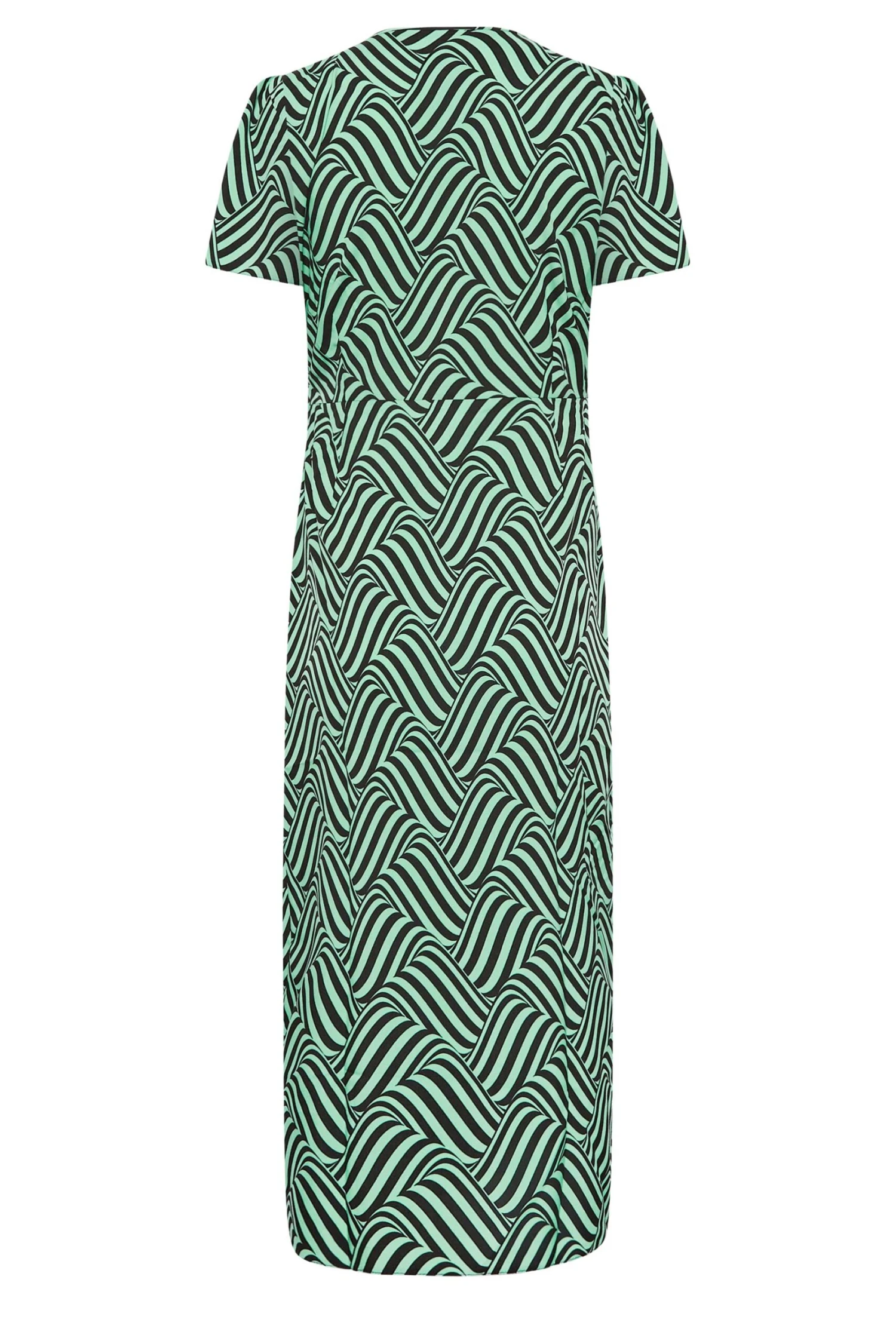 M&Co Green Abstract Stripe Wrap Dress 7 M&Co Green Abstract Stripe Wrap Dress - Image 7
