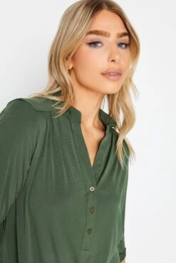 M&Co Khaki Green Half Placket Shirt 10 M&Co Khaki Green Half Placket Shirt -M&Co Sales Store 36d82625 1d1b 40 550351 D scaled