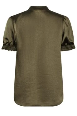 M&Co Khaki Green Frill Satin Blouse 13 M&Co Khaki Green Frill Satin Blouse -M&Co Sales Store 37eac045 6eca 48 550172 Y scaled