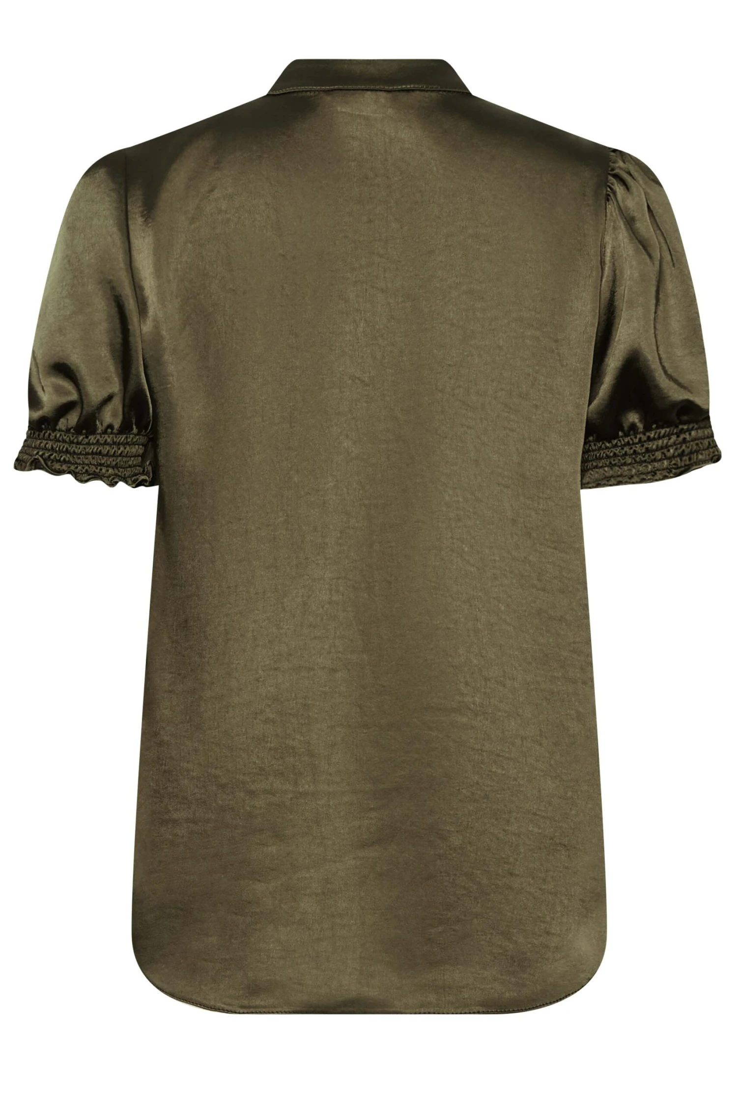 M&Co Khaki Green Frill Satin Blouse 7 M&Co Khaki Green Frill Satin Blouse - Image 7