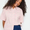M&Co Pink Gingham Print Shirt