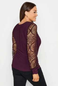 M&Co Burgundy Red Lace Long Sleeve Top -M&Co Sales Store 3900eca5 361d 4a 550339 C scaled