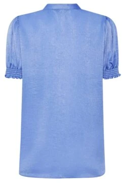 M&Co Blue Frill Satin Blouse -M&Co Sales Store 39b7509e daa1 47 550368 Y scaled
