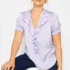 M&Co Lilac Purple Frill Satin Blouse