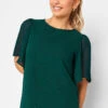 M&Co Green Gem Detail Angel Sleeve Blouse