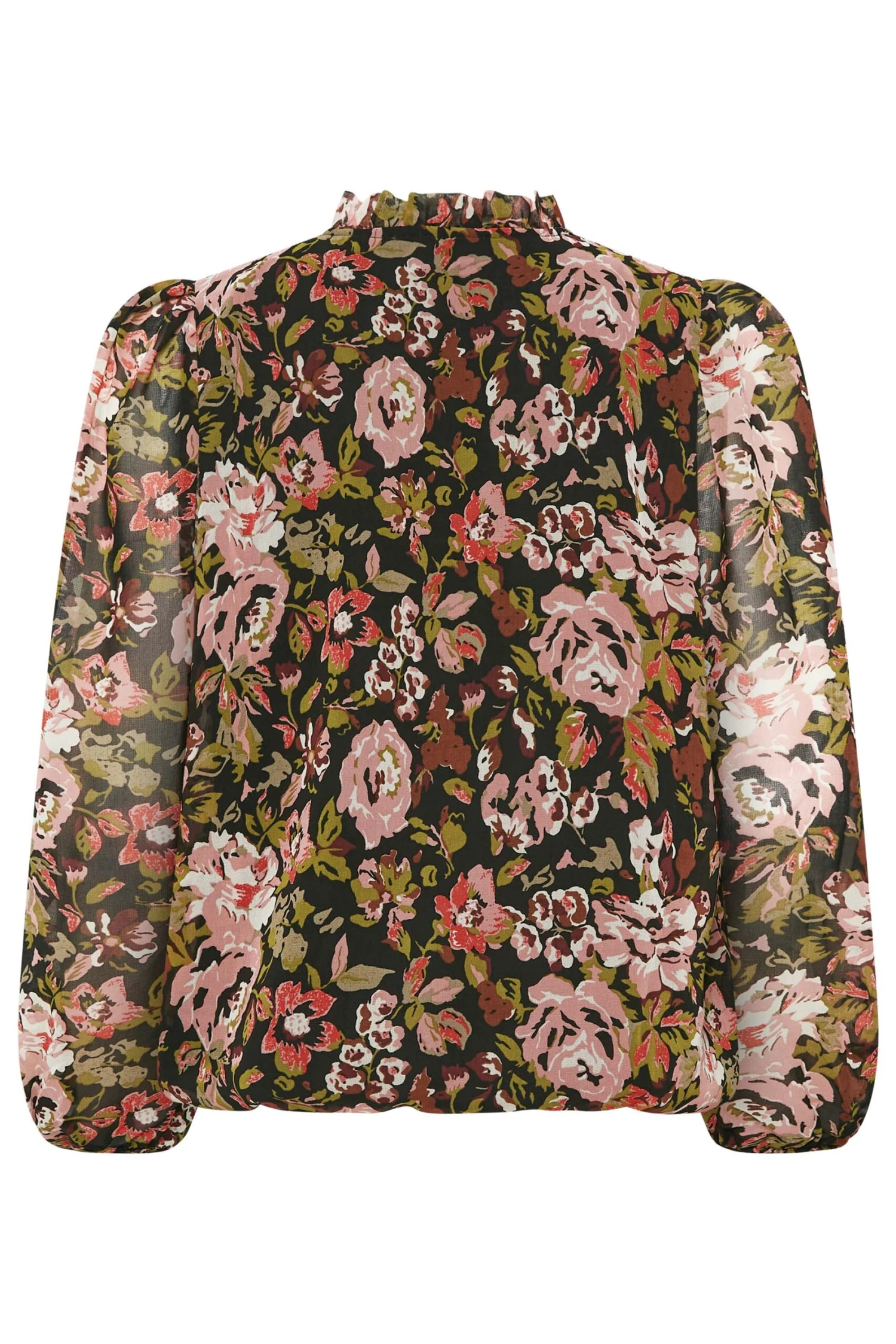 M&Co Black Floral Print High Neck Blouse 7 M&Co Black Floral Print High Neck Blouse - Image 7