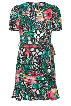 M&Co Green Tropical Print Ruched Mini Dress -M&Co Sales Store 3cafdec0 a29b 45 550114 X scaled