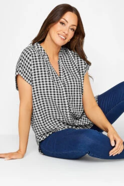 M&Co Black Gingham Grown On Sleeve Top -M&Co Sales Store 3cde5b29 34f6 4c 550331 A scaled