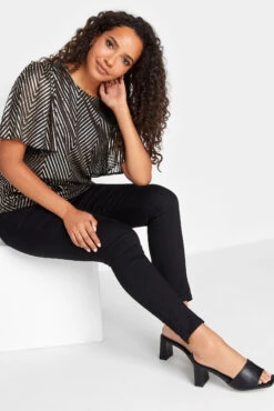 M&Co Black & Rose Gold Chevron Angel Sleeve Blouse 8 M&Co Black & Rose Gold Chevron Angel Sleeve Blouse -M&Co Sales Store 3cf577b0 49d5 46 550170 B scaled